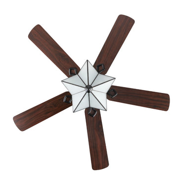 Moravia 52" Farmhouse Rustic Iron Star Shade LED Ceiling Fan With Remote - JONATHAN Y
